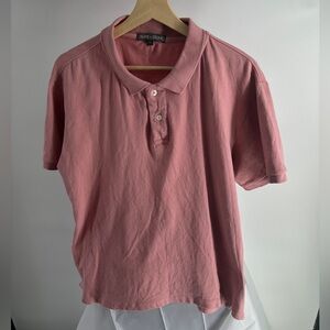 Slate & Stone L light pink short sleeve polo shirt